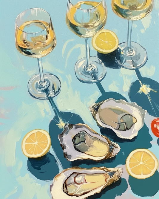 Champagne & Oyster Tasting Paint by Numbers