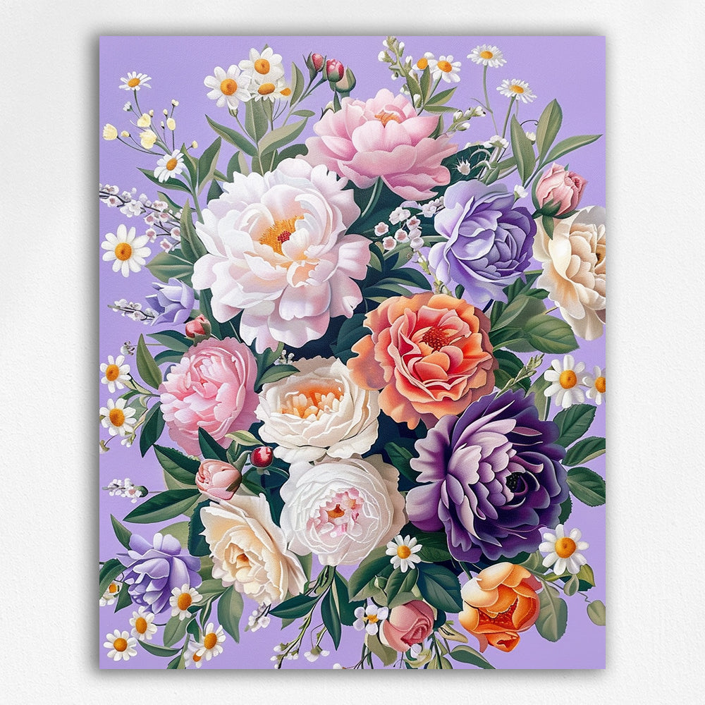 Floral paint by numbers#10