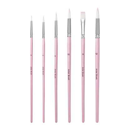 Pink 6pcs Paint Brushes