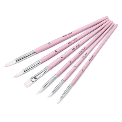 Pink 6pcs Paint Brushes