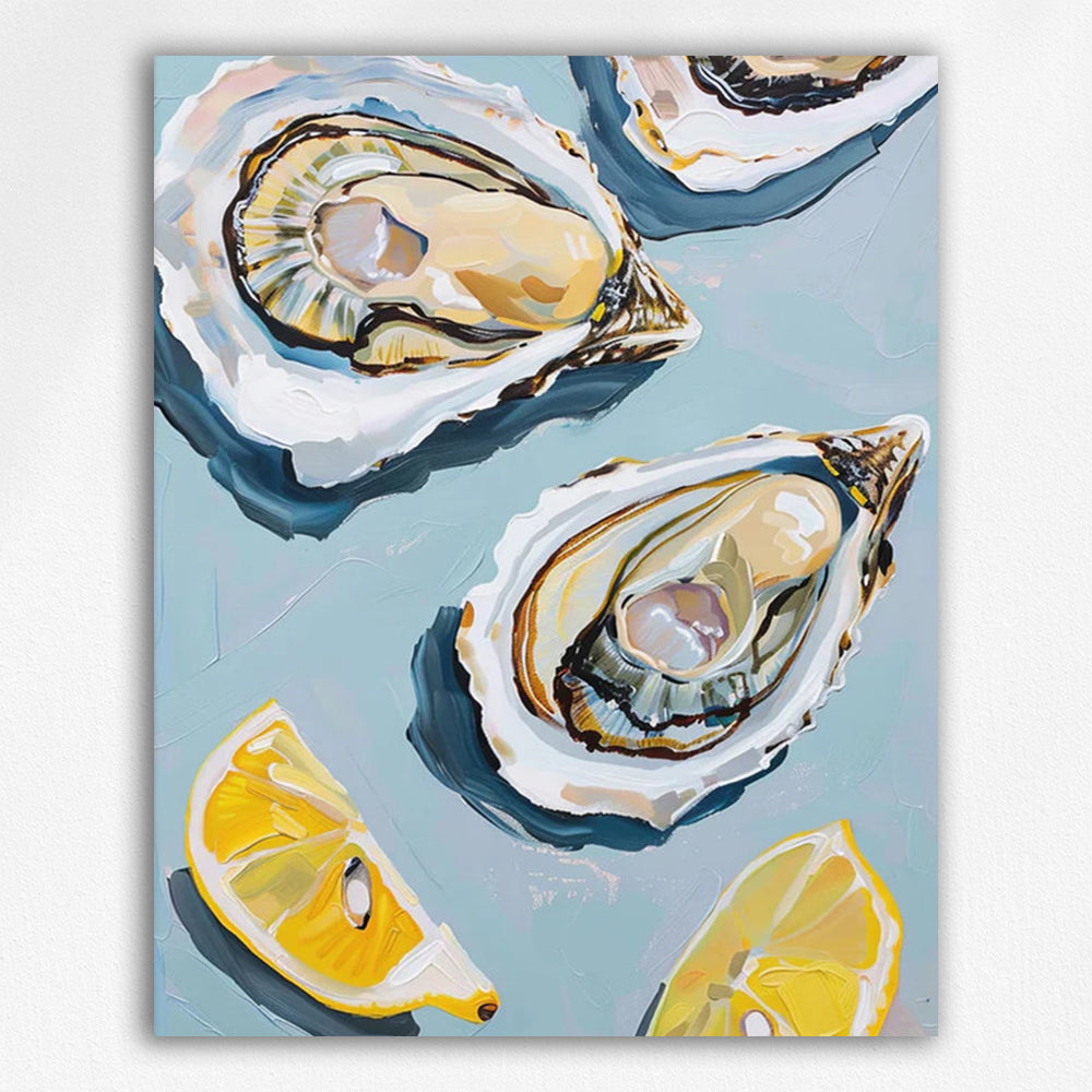 Oysters and lemon Paint by Numbers