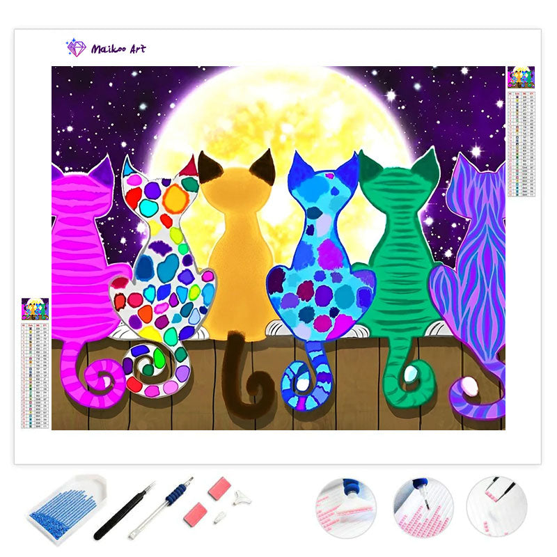 Moon Shadow Meow By Maikoo™ Diamond Painting Kit