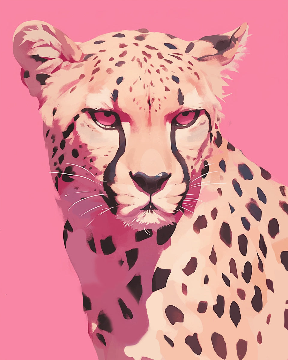 Pink Cheetah Paint by Numbers