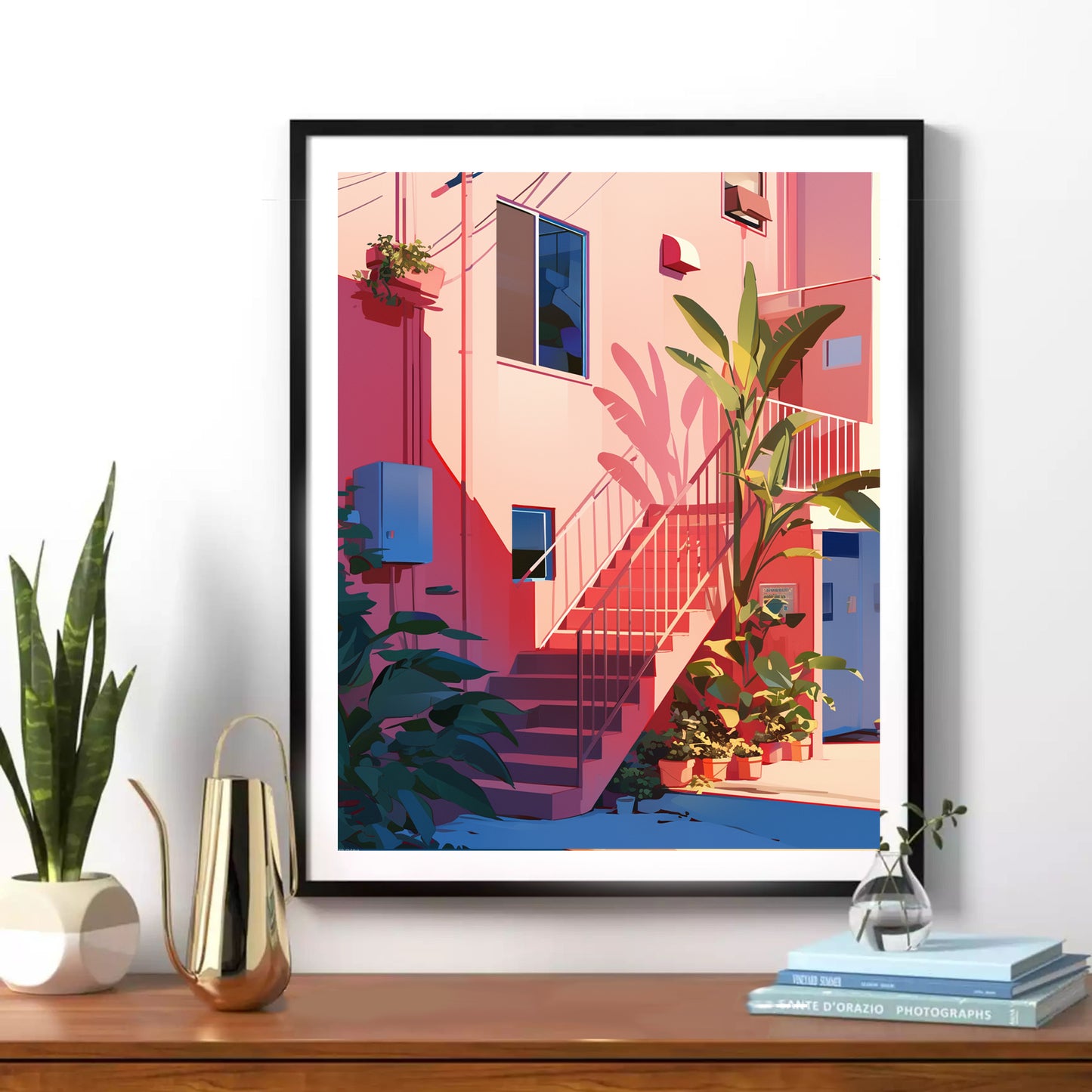 Pink Stairway Paint by Numbers