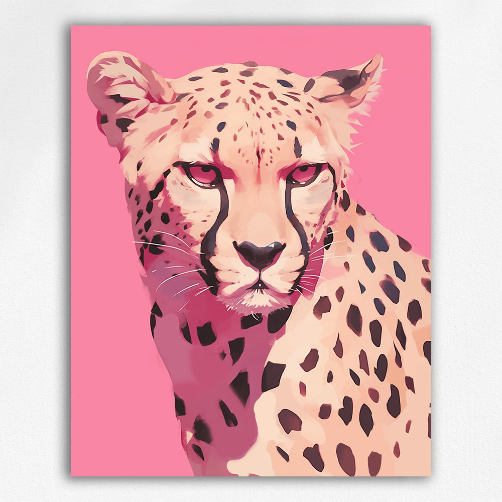 Pink Cheetah Paint by Numbers